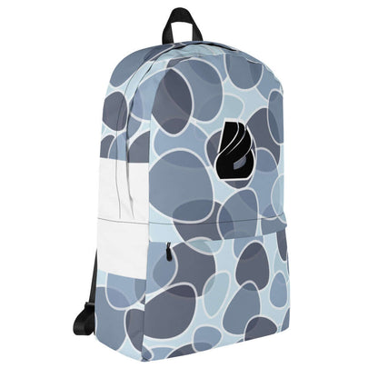 Rucksack N°5 in blue pattern design, medium size, ideal for daily use and sports, waterproof material, with laptop compartment