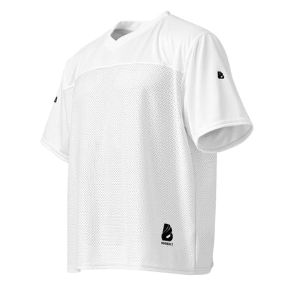 Weit geschnittenes Football-Trikot aus atmungsaktivem Mesh und seidigem Material, ideal für Sport und Streetstyle.