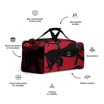 Weekender N°26 travel bag with customizable pocket, padded handles, and sturdy fabric for versatile use in gym and travel.