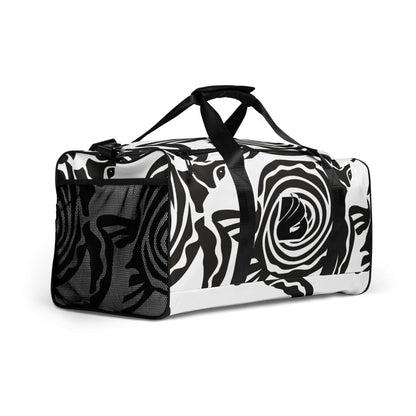 Weekender N°28 with stylish black and white pattern, perfect travel or gym companion featuring spacious design and adjustable shoulder straps