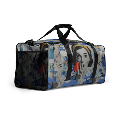 Stylish Weekender bag with colorful artistic design, ideal for travel, daily errands, or gym, featuring adjustable padded shoulder straps.
