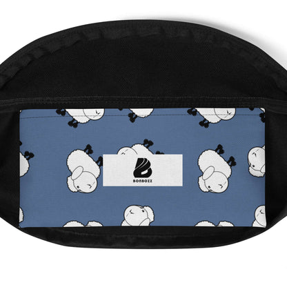 Gürteltasche N°32 mit niedlichem Schaf-Design, perfekt für Festivals und Reisen, mit Innentasche und verstellbarem Riemen.