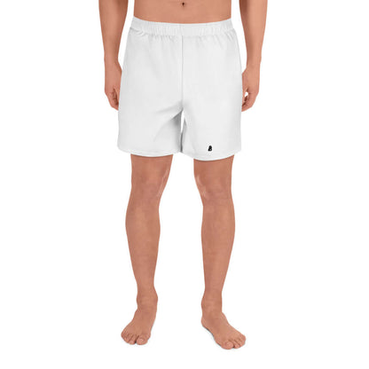 Recycelte Sport-Shorts für Herren N°1 in Weiß, ideal zum Laufen, Schwimmen und Gewichteheben, aus recyceltem Polyester mit Stretch.