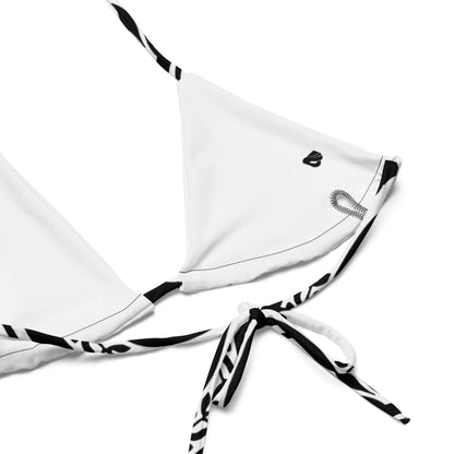 Recycelter Schnürbikini mit Allover-Druck N°0, weiches recyceltes Material, verstellbare Träger, nachhaltige Bademode.