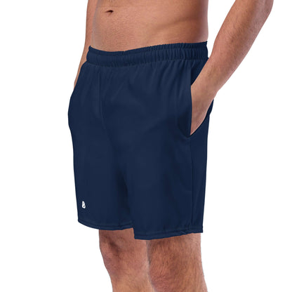 Herren-Badehosen N°16 navy blue, quick-dry swimwear with pockets and silk lining, ideal for summer days.