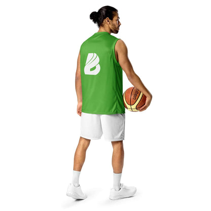 Recyceltes Unisex-Basketballtrikot N°2, grün mit Logo, für kühlen und stylischen Spielfeld- und Streetwear-Look