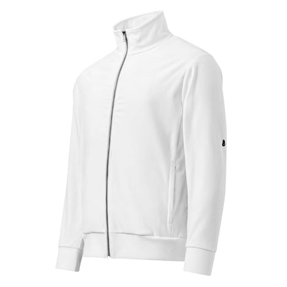 Unisex-Trainingsjacke N°1 in weiß, ideal für Workouts und Outdoor-Aktivitäten, aus recycelten Materialien mit gebürsteter Fleece-Innenseite.