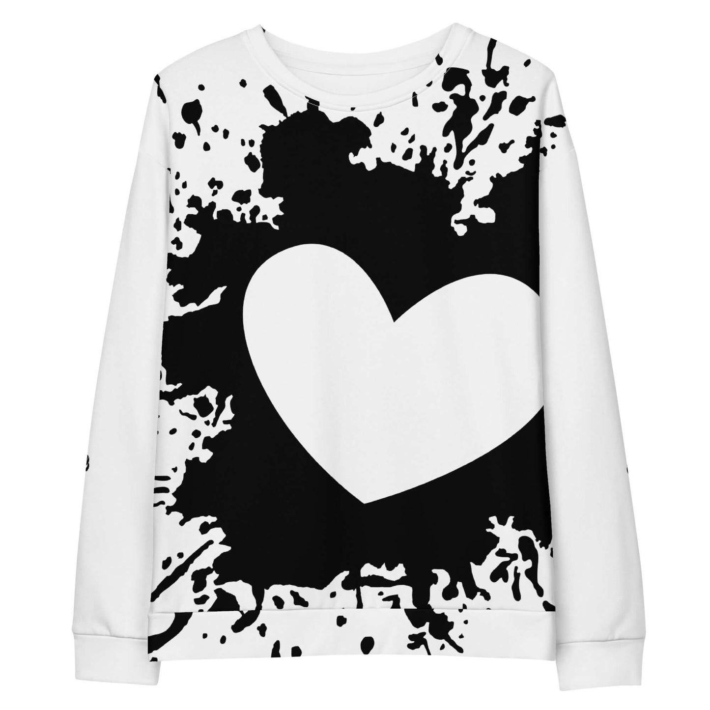 Unisex-Pullover aus Baumwolle mit Herzmotiv, weich, dehnbar, langlebig, ideal für lässige Outfits und Streetwear-Designs.