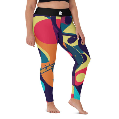Yoga-Leggings N°46 with colorful abstract pattern, high waist design, made from soft and stretchy material for comfort and flexibility.