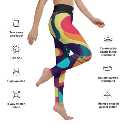 Yoga-Leggings N°46 featuring multicolor design, high-waisted fit, and 4-way stretch fabric for optimal comfort and flexibility.