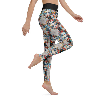 Stylish multicolor Yoga-Leggings N°47 with high waist and four-way stretch material, perfect for comfort and flexibility.