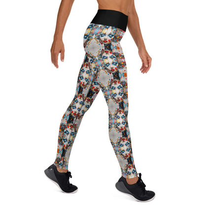 Person wearing colorful Yoga-Leggings N°47 with high waist, showcasing four-way stretch for comfort and flexibility.