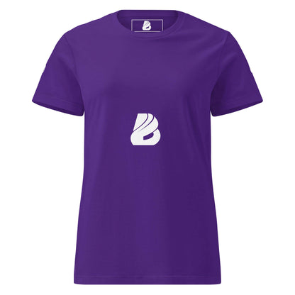 Basic Softstyle T-Shirt für Damen, purple, relaxed fit with soft fabric, featuring logo on chest.