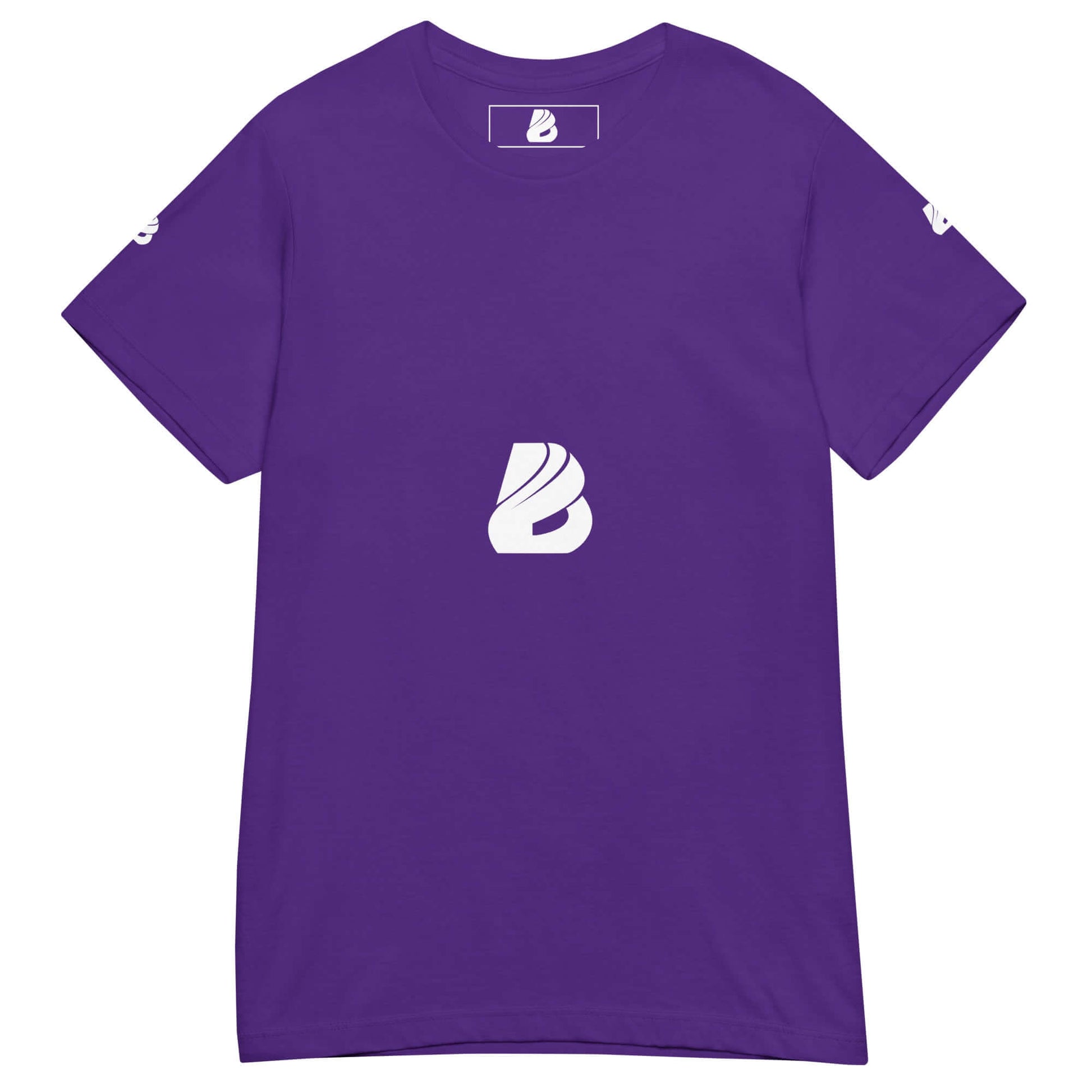 Lila Basic Softstyle T-Shirt für Damen mit schlichtem Logo-Design auf der Vorderseite.