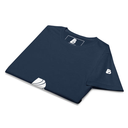 Basic Softstyle T-Shirt für Damen in navy blue color, folded view, made from soft ring-spun cotton for a flattering fit.