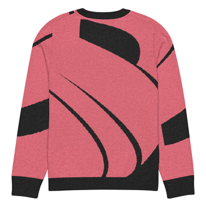 Klassischer Strickpullover mit Rundhalsausschnitt N°0 in rosa und schwarz, extraweicher Stoff für lässige oder formelle Anlässe.