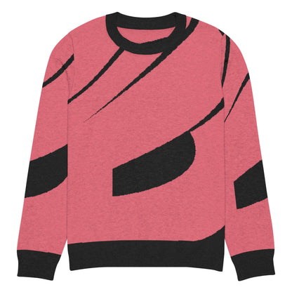 Klassischer Strickpullover mit Rundhalsausschnitt N°0 in Rosa und Schwarz, extraweiches Material, unisex, geeignet für Freizeit- oder Anlässe