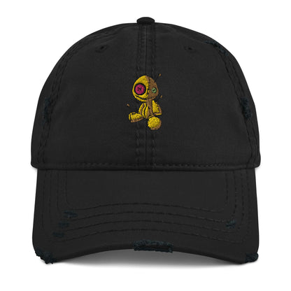 Dad-Hat im Used-Look N°1 with embroidered design, black color, featuring vintage style and lightly distressed material.