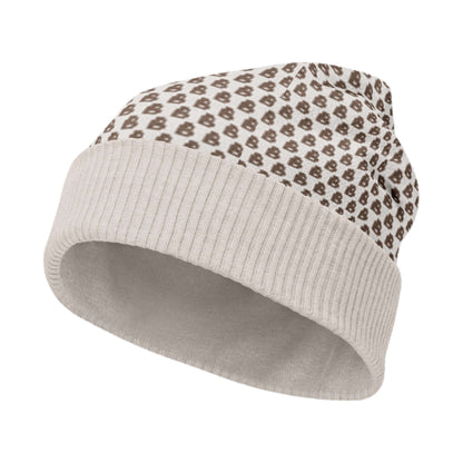 Gestrickte Mütze in beige und braun, weich und leicht für den Alltag, ideal für kühlere Tage, maschinenwaschbar, Einheitsgröße