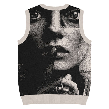 Unisex Strickpullover mit V-Ausschnitt, Jacquard-Details, klassisch-modisch Design, ideal für kühle Tage und gemütliche Nächte