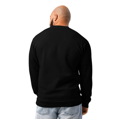 Alt Tag: Urbaner Pullover in Schwarz, übergroßer Schnitt, hochwertiger Fleece, ideal für Streetwear, Rückansicht eines Modells.