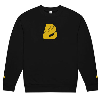 Urbaner Pullover in Schwarz mit gelbem Logo, Oversized-Fit und Rundhalsausschnitt, ideal für Streetwear-Looks und Komfort