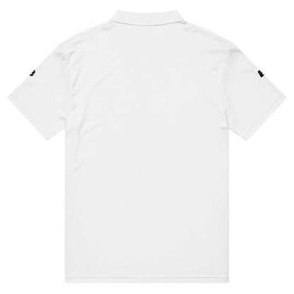 Rückansicht des Schmal geschnittenes Herren-Polo-Shirt N°0 in Weiß, mit klassischem Polokragen und schlanker Passform.
