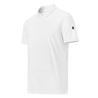 Schmal geschnittenes Herren-Polo-Shirt N°0 in Weiß, modernes Design mit Polokragen, ideal für Büro und Sport, leichte, atmungsaktive Qualität.