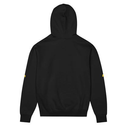 Back view of Carbon Grey Boxy-Hoodie für Herren with soft fleece and oversized fit