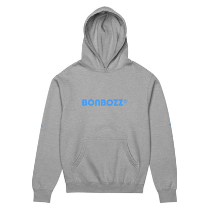 Boxy-Hoodie für Herren in Carbon Grey with logo, featuring soft fleece, deep shoulders, and overlapping neckline for a fresh, oversized look.
