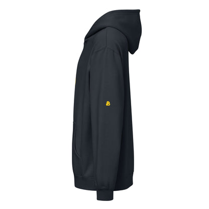 Boxy-Hoodie für Herren in Carbon Grey with soft fleece and oversized fit, side profile view.