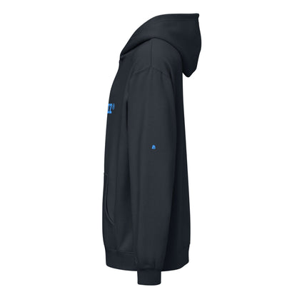 Boxy-Hoodie für Herren in Carbon Grey mit überlappendem Halsausschnitt und tief angesetzten Schultern, aus weichem 3-End-Fleece.