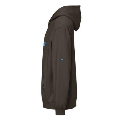 Boxy-Hoodie für Herren in Carbon Grey, seitliche Ansicht, zeigt übergroße Passform und tief angesetzte Schultern für lässigen Look