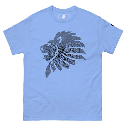 Klassisches Herren-T-Shirt N°1 in Blau mit stilisiertem Löwenmotiv, 100 % Baumwolle, ideal für Lagenlooks und angesagten Stil.