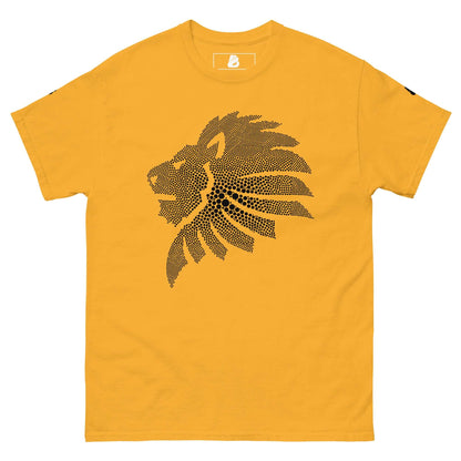 Gelbes T-Shirt mit Löwenmotiv, ideal für Lagenlooks, 100% Baumwolle, Klassisches Herren-T-Shirt N°1, modisches Design