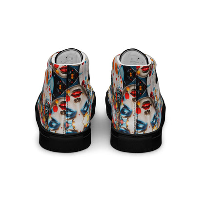 High-Top Leinenschuhe für Herren N°9 mit auffälligem Design und handgefertigtem Canvas-Obermaterial, Rückansicht