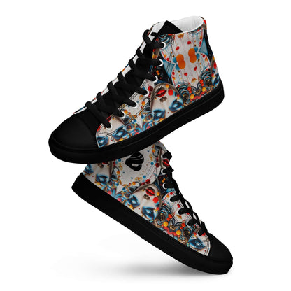 High-Top Leinenschuhe für Herren N°9, handgefertigt mit buntem, trendigen Design, atmungsaktiv und bequem für jeden Anlass.
