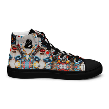 High-Top Leinenschuhe für Herren N°9, handgefertigt mit buntem Design, atmungsaktivem Futter und EVA-Gummisohle. Stilvolle Canvas-Sneaker.