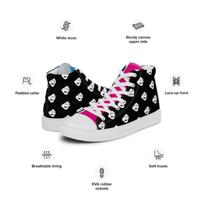 High-Top Leinenschuhe für Herren N°7 with breathable lining, EVA rubber outsole, and pink accents