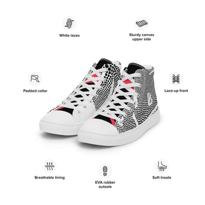 High-Top Leinenschuhe für Herren N°6 with white laces, breathable lining, EVA rubber outsole, and padded collar