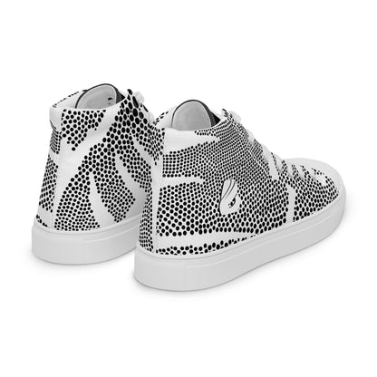 High-Top Leinenschuhe für Herren N°6, handgefertigte, trendige schwarze und weiße Sneakers mit atmungsaktivem Futter, EVA-Gummisohle.