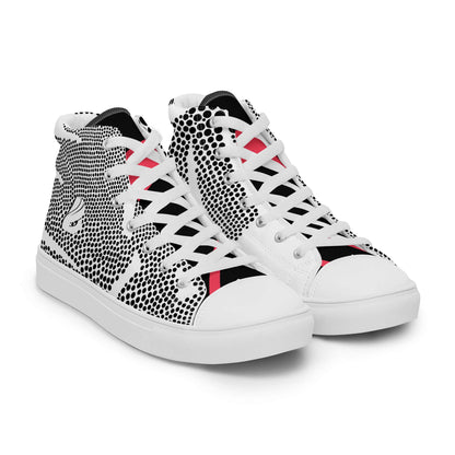 High-Top Leinenschuhe für Herren N°6 mit gepunktetem Design und Kunstleder-Zehenkappe, trendige handgefertigte Schuhe