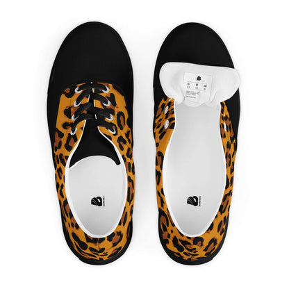 Herren-Canvas-Schuhe with leopard print, featuring breathable lining and soft insole for effortless casual style and versatility.