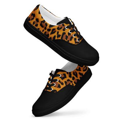 Herren-Canvas-Schuhe mit Leopardenmuster, atmungsaktives Futter und gepolsterter Innensohle für stilvolle Vielseitigkeit und Komfort.