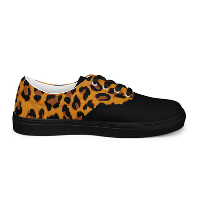 Herren-Canvas-Schuhe mit Leopardenmuster, atmungsaktiv mit weicher Innensohle, ideal für vielseitigen Alltagsstil.