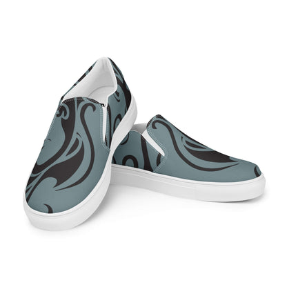 Stylish Herren-Canvas-Slipper N°2 with tribal pattern, featuring removable soft insoles and EVA rubber sole for comfort and lightness.