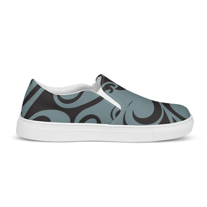 Herren-Canvas-Slipper N°2 in black and gray with EVA rubber sole, designed for comfort, featuring removable soft insoles.