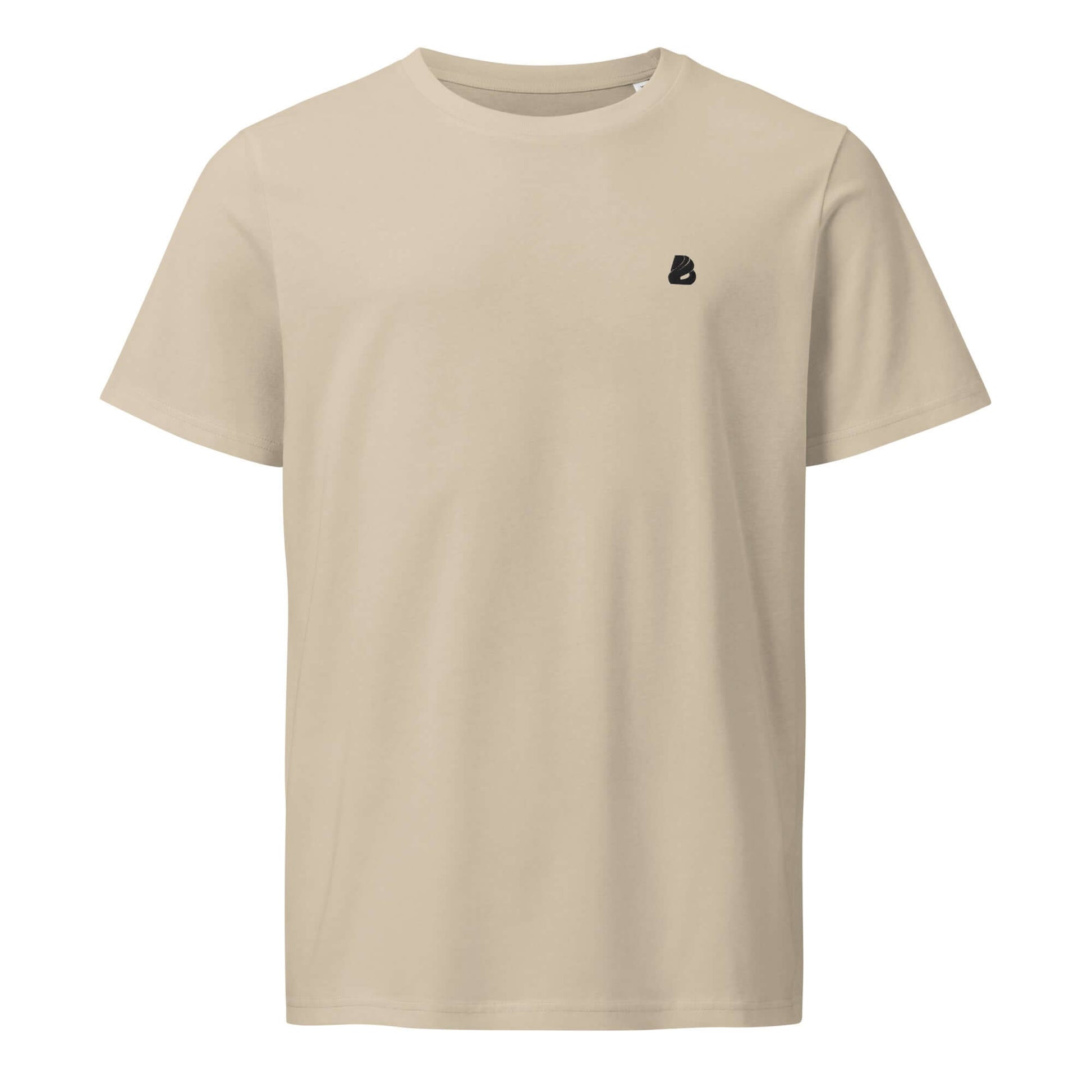 Beige unisex Bio-T-Shirt aus 100% Bio-Baumwolle, weich und umweltfreundlich, ideal für den Alltag.