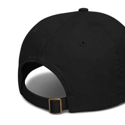 Rear view of Bio-Dad Hat N°1 in 100% organic cotton, unstructured 6-panel design with adjustable strap. Eco-friendly fashion accessory.