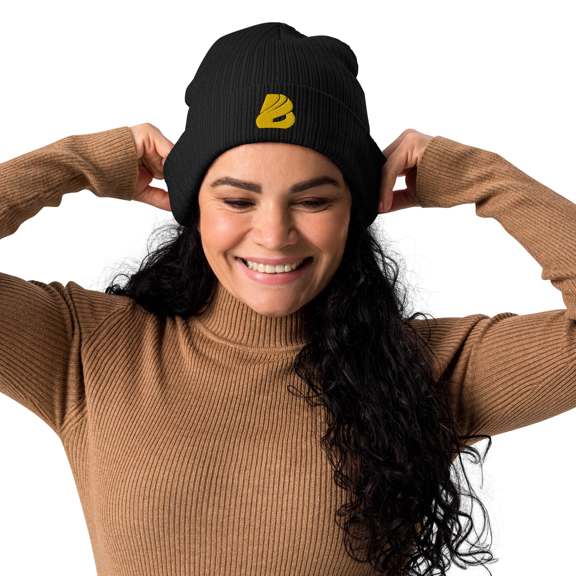 Gerippte Bio-Beanie  BONBOZZ Schwarz  